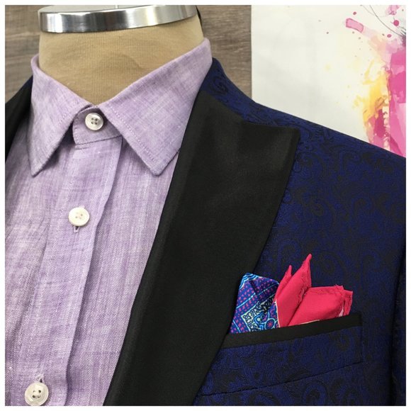 Egara Mens Tuxedo‎ Blazer Sport Coat Two Button Dinner Jacket 40L Casual Suits - Picture 4 of 13